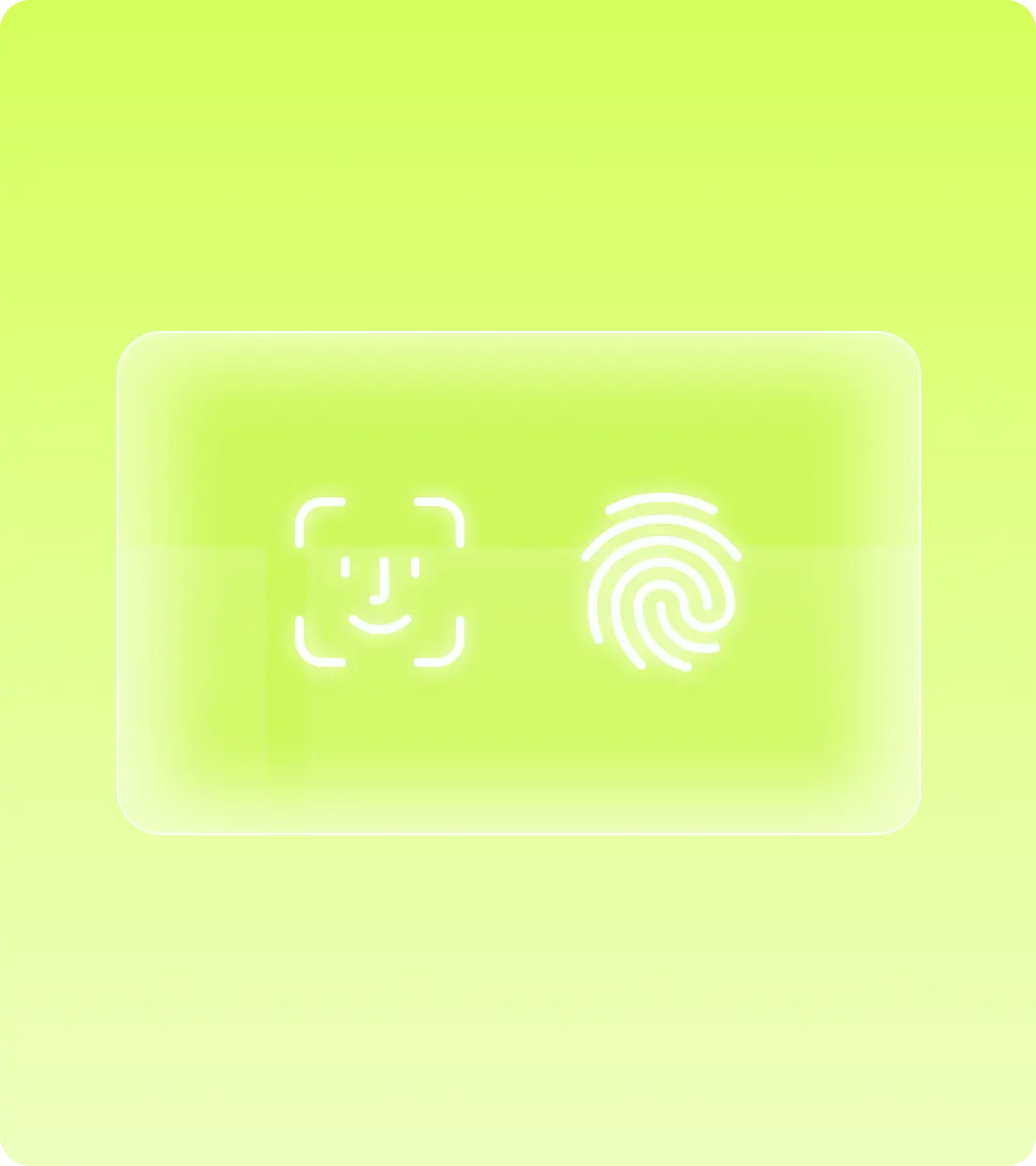 Graphic that shows biometric scanning icons