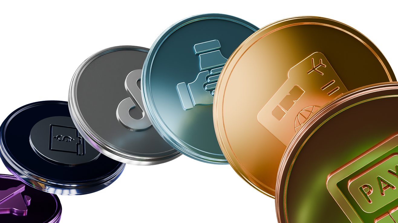 Stack of trophy coins